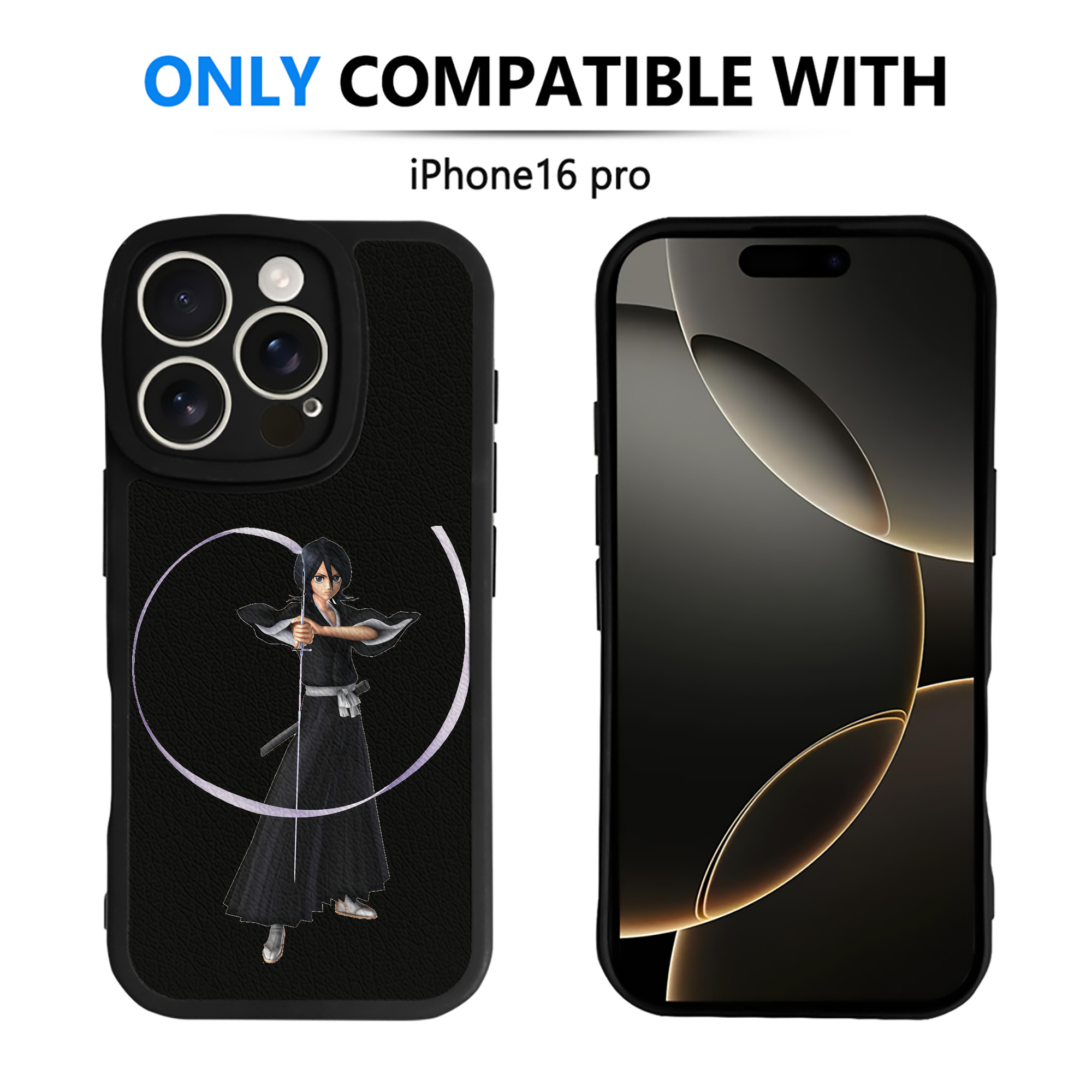 （画像用） ブリーチ 朽木ルキア BLEACH Kuchiki Rukia 【iPhone 16シリーズ対応】シリコンスマホケース（レザー調） 材質：シリコン